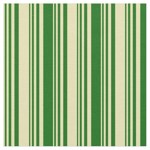 Tan and Dark Green Lines/Stripes Pattern Fabric