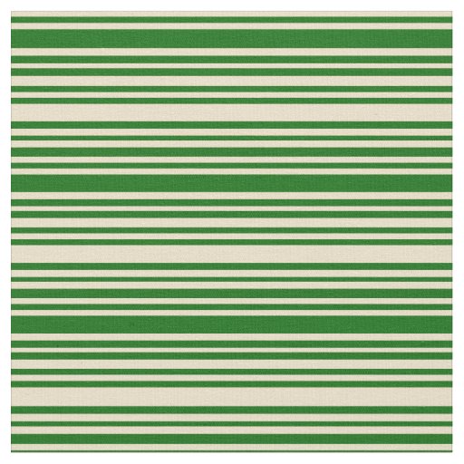 Tan and Dark Green Lines/Stripes Pattern Fabric