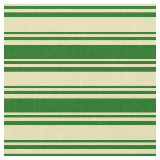 Tan and Dark Green Lines/Stripes Pattern Fabric