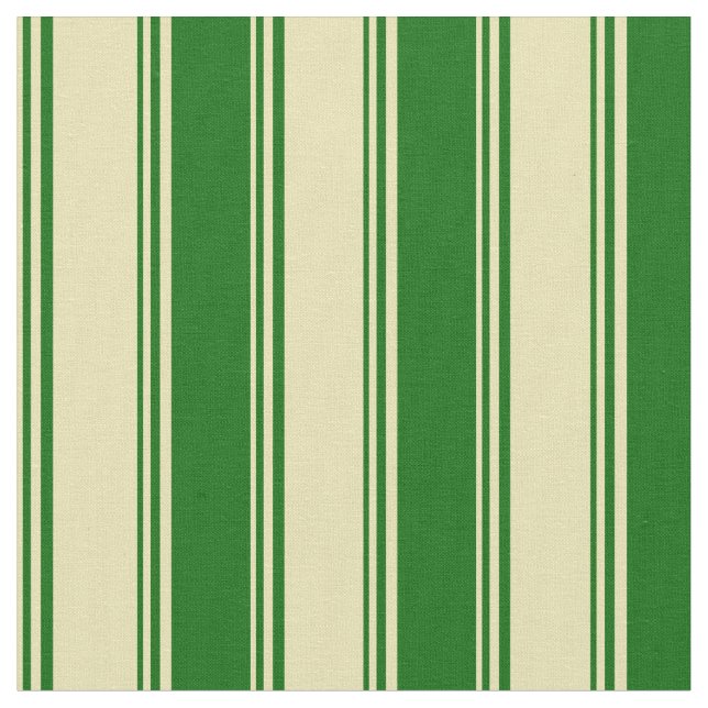 Tan and Dark Green Pattern Fabric (Close Up)