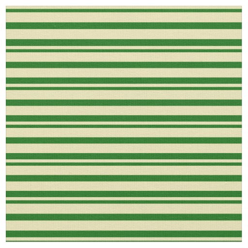 Tan and Dark Green Stripes Fabric