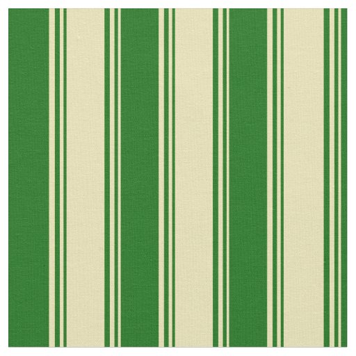 Tan and Dark Green Stripes/Lines Pattern Fabric