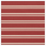[ Thumbnail: Tan and Dark Red Lined Pattern Fabric ]