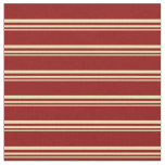 Tan and Dark Red Striped Pattern Fabric