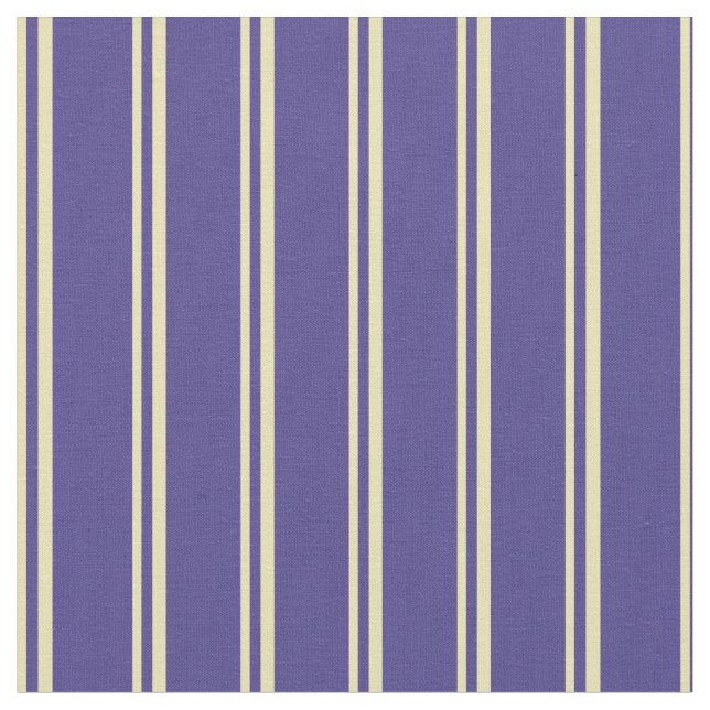 Tan and Dark Slate Blue Stripes/Lines Pattern Fabric (Close Up)
