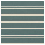 [ Thumbnail: Tan and Dark Slate Gray Colored Stripes Pattern Fabric ]