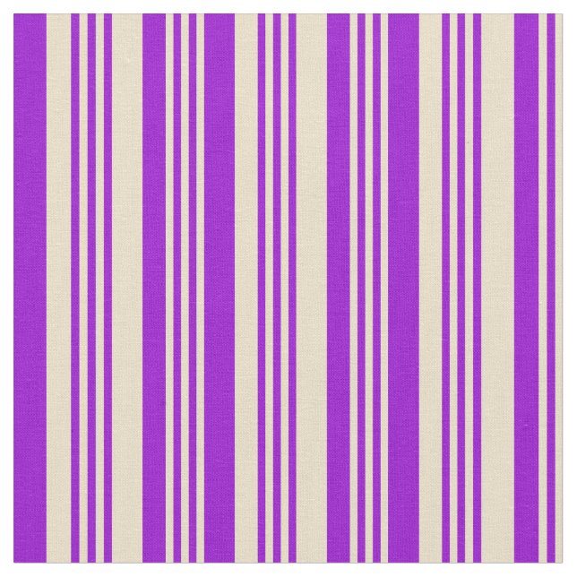 Tan and Dark Violet Colored Lines Fabric (Close Up)