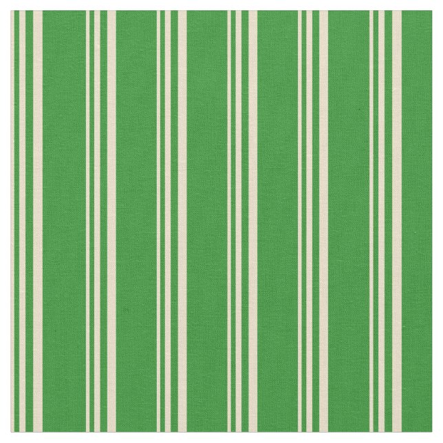 Tan and Forest Green Pattern Fabric (Close Up)