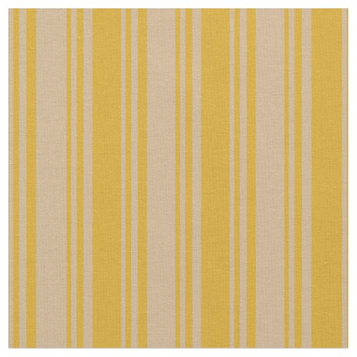 Tan and Goldenrod Lines/Stripes Pattern Fabric