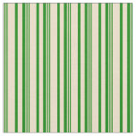 [ Thumbnail: Tan and Green Lines Fabric ]