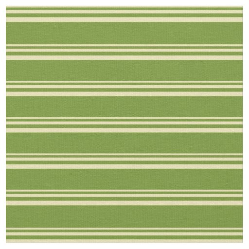 Tan and Green Lines Pattern Fabric