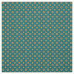 Tan and Green Quirky Polka Dots on Teal Pattern Fabric