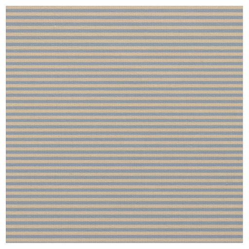 Tan and Light Slate Gray Stripes Pattern Fabric
