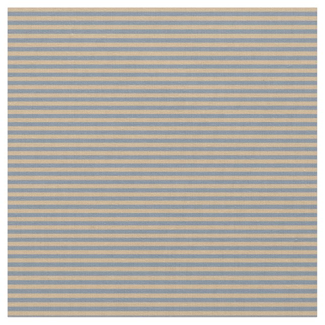 Tan and Light Slate Gray Stripes Pattern Fabric (Close Up)