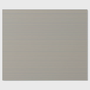 Tan and Light Slate Gray Stripes Pattern Wrapping Paper