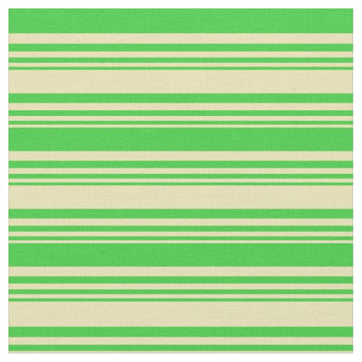 Tan and Lime Green Lines/Stripes Pattern Fabric