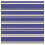 [ Thumbnail: Tan and Midnight Blue Colored Stripes Fabric ]