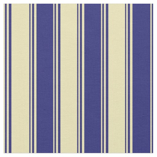 Tan and Midnight Blue Stripes Pattern Fabric