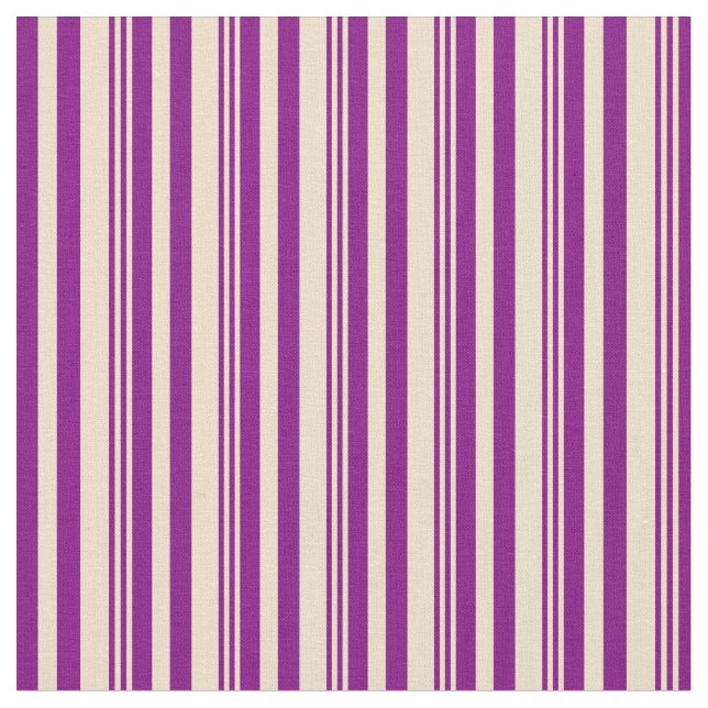 Tan and Purple Colored Lined Pattern Fabric (Close Up)