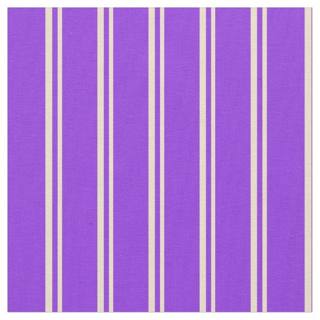 Tan and Purple Lined/Striped Pattern Fabric (Close Up)