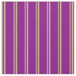 [ Thumbnail: Tan and Purple Lines Fabric ]