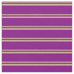 [ Thumbnail: Tan and Purple Pattern of Stripes Fabric ]