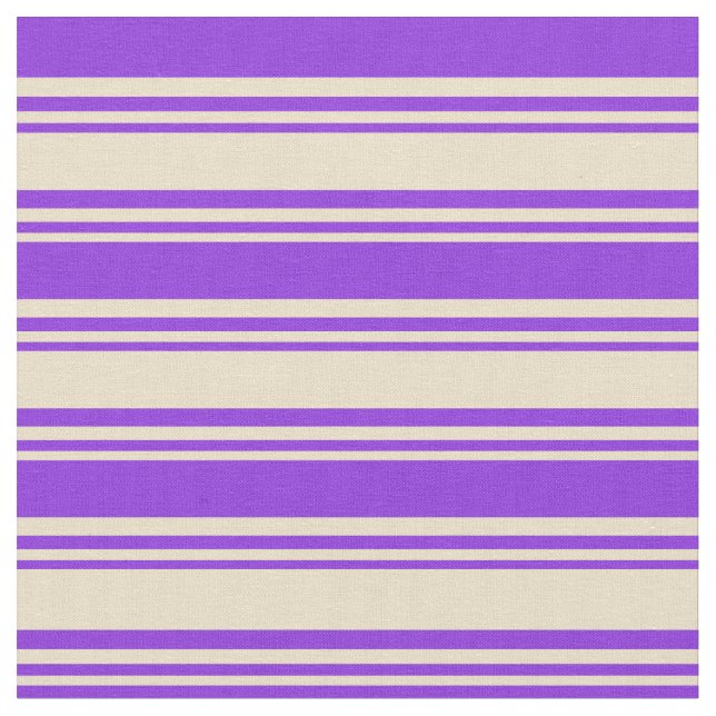 Tan and Purple Striped/Lined Pattern Fabric (Close Up)
