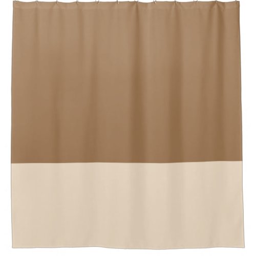 Tan and putty two tone color block shower curtain