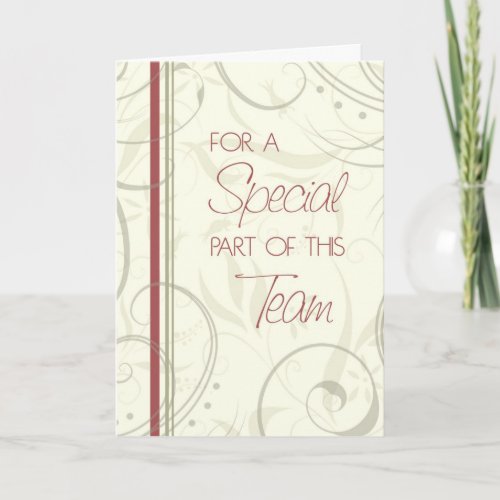 Tan and Red Employee  Anniversary Card
