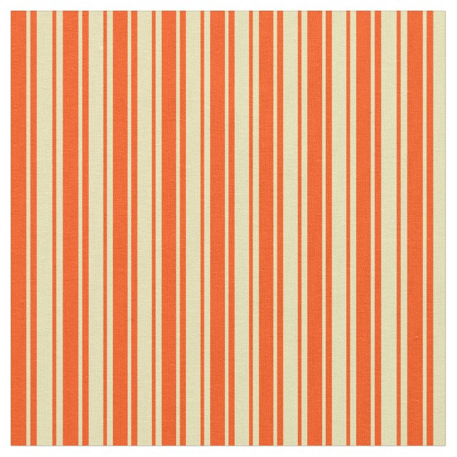 Tan and Red Striped/Lined Pattern Fabric (Close Up)