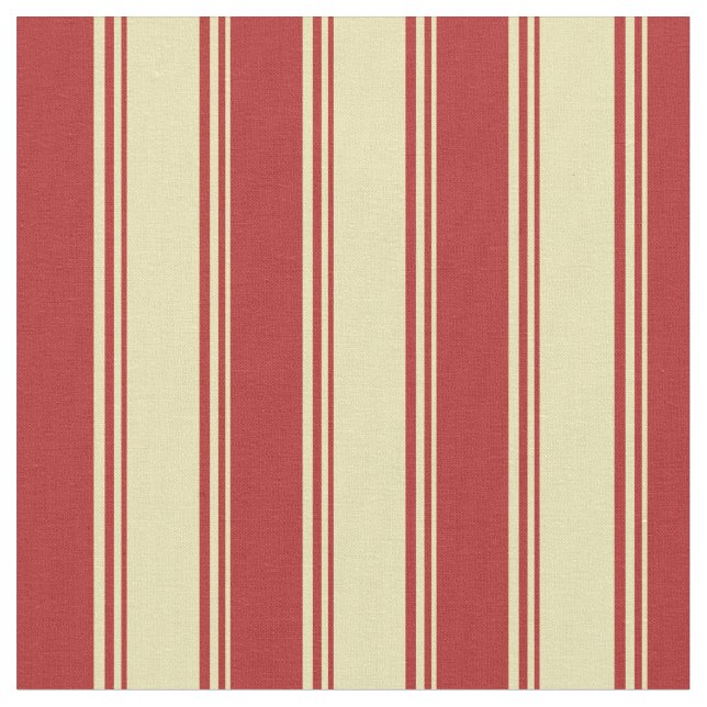 Tan and Red Striped Pattern Fabric (Close Up)