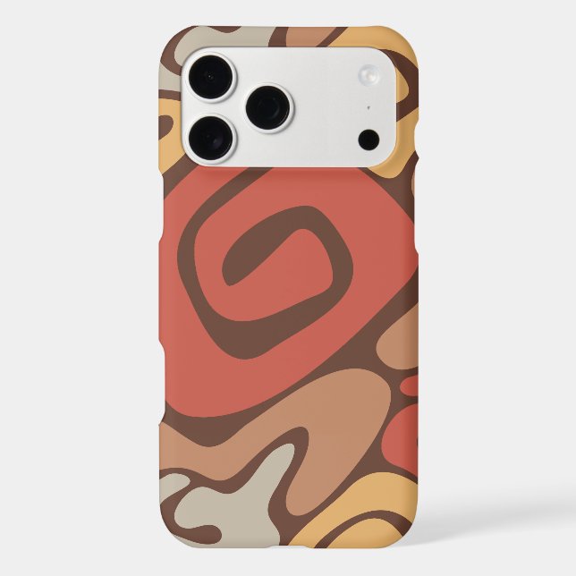 Tan and Rust Warm Spiral Coil Pattern Case-Mate iPhone Case (Back)