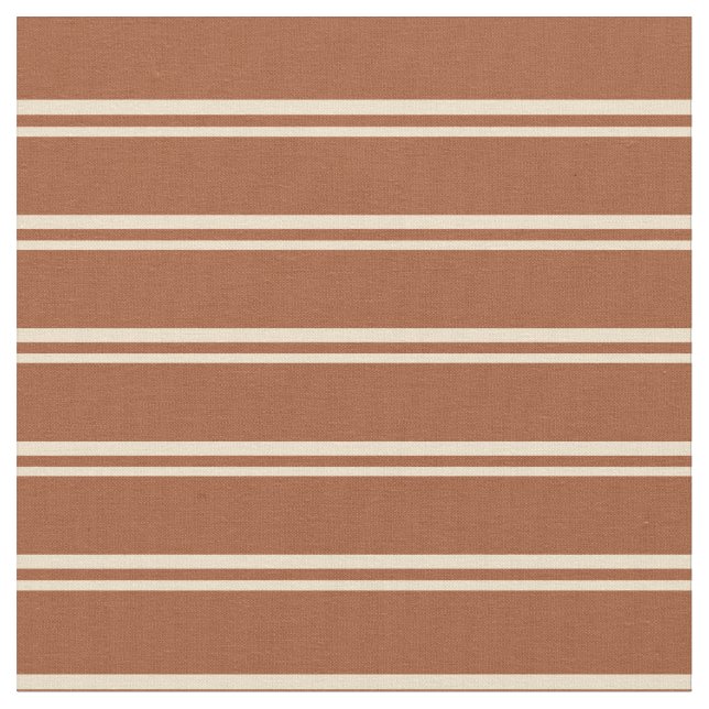 Tan and Sienna Lines/Stripes Pattern Fabric (Close Up)
