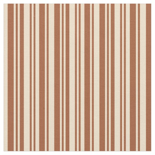 Tan and Sienna Stripes Pattern Fabric