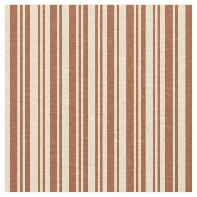 Tan and Sienna Stripes Pattern Fabric (Close Up)
