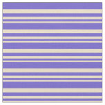 [ Thumbnail: Tan and Slate Blue Colored Striped Pattern Fabric ]