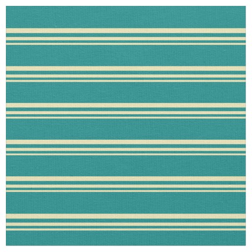 Tan and Teal Colored Lines Fabric
