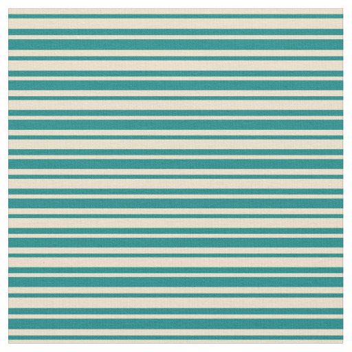Tan and Teal Stripes Fabric
