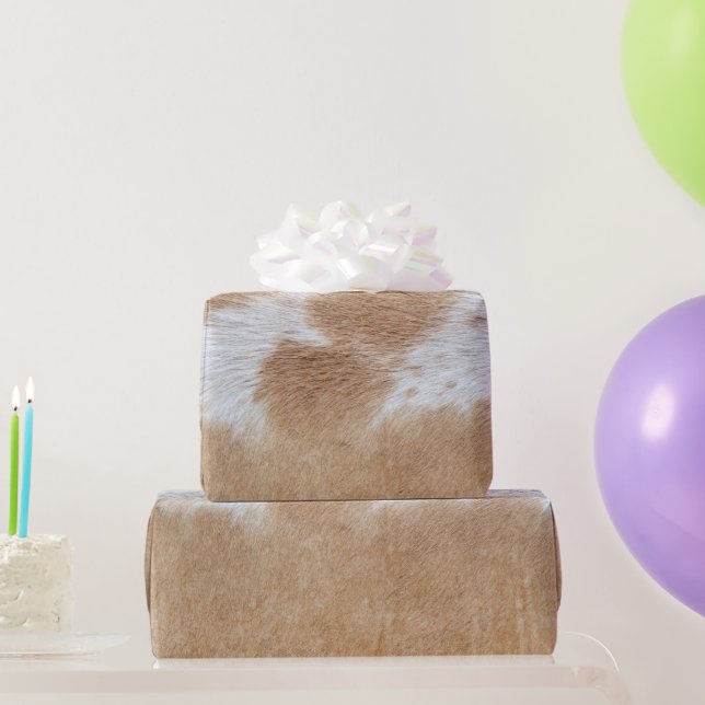 Tan and White Cow Hair  Wrapping Paper (Party Gifts)