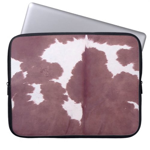 Tan and White Cowhide Country Western Laptop Sleeve
