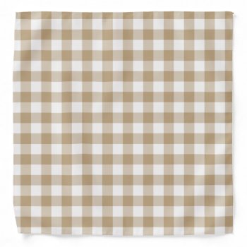 Tan And White Gingham Bandana by DesignedwithTLC at Zazzle