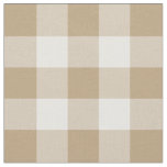 Tan and White Gingham Pattern Fabric