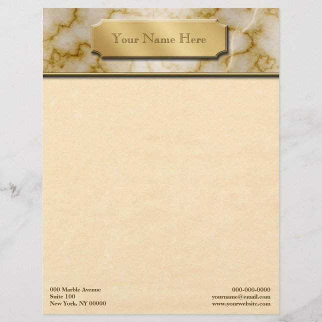 Tan and White Marble Letterhead (Front)