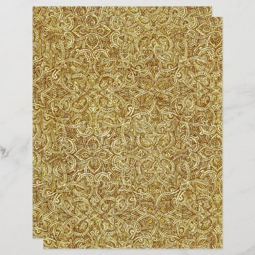 Tan and white ornate pattern scrapbook paper