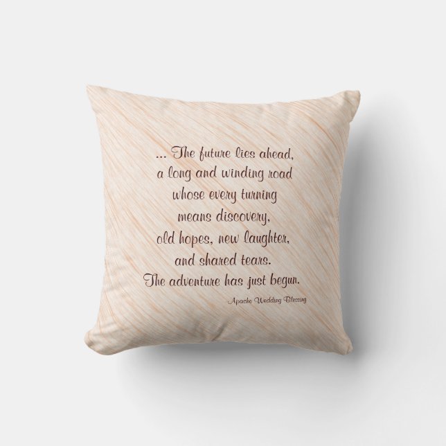 Tan Apache Blessing Wedding Decorative Throw Pillow (Front)