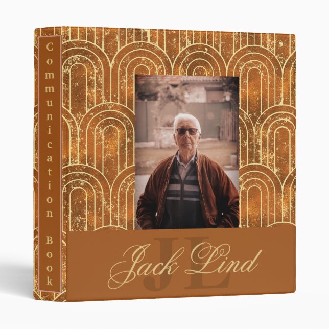 Tan Arch Visitor Communication  3 Ring Binder (Front/Spine)