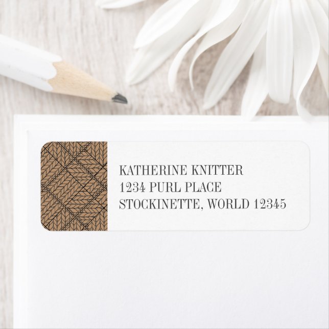 TAN ARGYLE KNIT Return Address Labels  (Insitu)