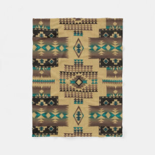 TAN Aztec Print Fleece Blanket