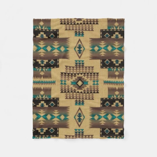 TAN Aztec Print Fleece Blanket | Zazzle.com