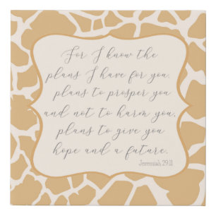 Tan Baby Boy Giraffe Jeremiah 2911 Faux Canvas Print